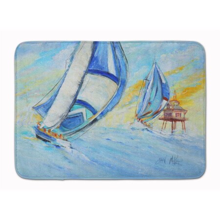 Carolines Treasures Sailboats and Middle Bay Lighthouse Machine Washable Memory Foam Mat JMK1005RUG